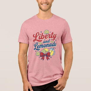 Frihet och Lemonad Patriotisk Citron Vektor Tröja_ T Shirt