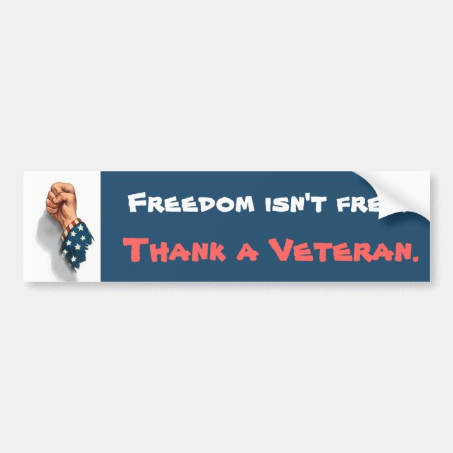 Frihet och patriotisk bildekal för veteran (Framsidan)
