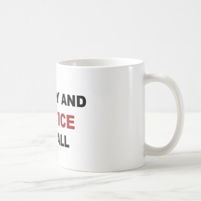 Frihet och rättvisa för alla kaffemugg (Höger)