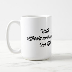 Frihet och rättvisa för alla kaffemugg