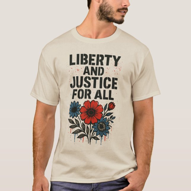 Frihet och rättvisa för alla – T-shirt (Framsida)