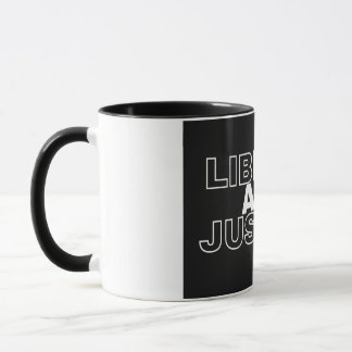 Frihet och rättvisa mugg