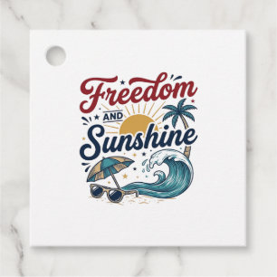 Frihet Och Solsken Vintage Beach Shirt Design (3 Gåvor Etiketter