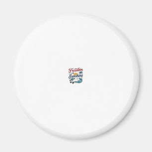Frihet Och Solsken Vintage Beach Shirt Design (3 Magnet