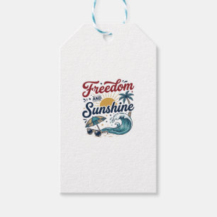 Frihet Och Solsken Vintage Beach Shirt Design (3 Presentetikett