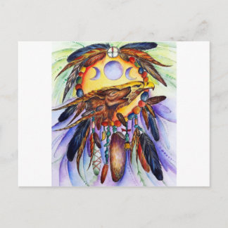 Frihet och Varg och Eagle Spirits Unite Vykort