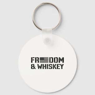 Frihet Och Whiskey - 4:e Juli USA Flagga Rolig M Nyckelring