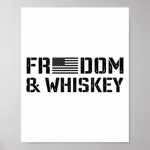 Frihet Och Whiskey - 4:e Juli USA Flagga Rolig M Poster