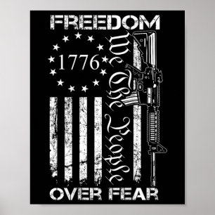 Frihet Över Rädsla Pro Gun Usa Flagga 2:a Förändri Poster