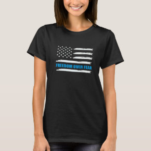 Frihet över rädslan för USA:s Flagga Veteransoldat T Shirt