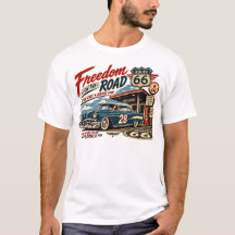 Frihet på vägen Route 66 Vintage Hot Rod Herr