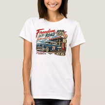Frihet på vägen Route 66 Vintage Hot Rod Kvinnor