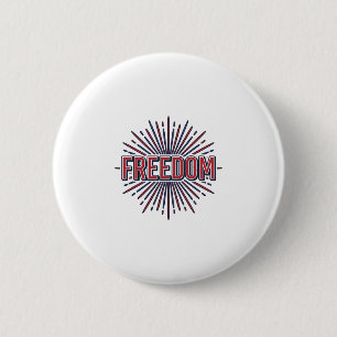 Frihet Patriotisk Fyrverkeri Vektor T-Shirt Design Knapp