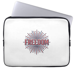Frihet Patriotisk Fyrverkeri Vektor T-Shirt Design Laptop Fodral