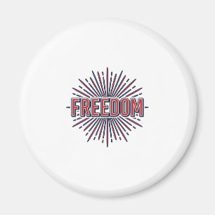 Frihet Patriotisk Fyrverkeri Vektor T-Shirt Design Magnet
