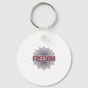 Frihet Patriotisk Fyrverkeri Vektor T-Shirt Design Nyckelring