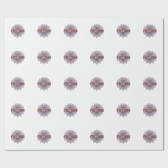 Frihet Patriotisk Fyrverkeri Vektor T-Shirt Design Presentpapper (Platt)