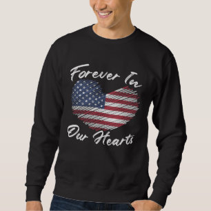 Frihet Patriotisk Veteran USA Flagga Amerikansk Mi Lång Ärmad Tröja