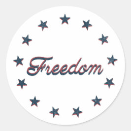 Frihet Patriotiska Amerika 250 Stjärnor Design Runt Klistermärke