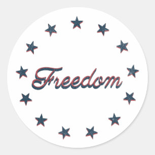 Frihet Patriotiska Amerika 250 Stjärnor Design Runt Klistermärke