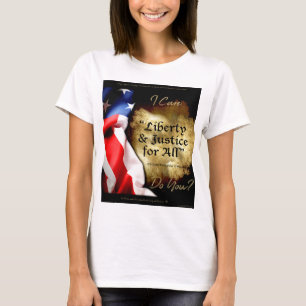 Frihet & rättvisa för all progressiva demokrat t shirt