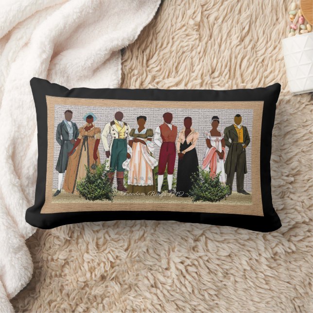 Frihet Ringar 1712 • Afrocetrisk Ländryggskudde Lumbarkudde (Filt)