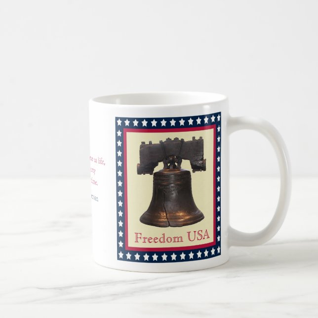 Frihet sätta en klocka på den frihetsUSA muggen Kaffemugg (Höger)