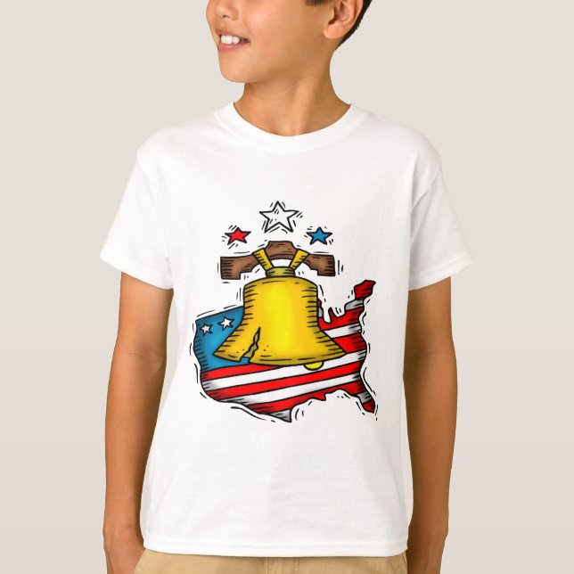 Frihet sätta en klocka på patriotiskt tee shirt (Framsida)