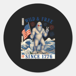 Frihet sedan 1776 bigfoot patriotisk sasquatch för runt klistermärke