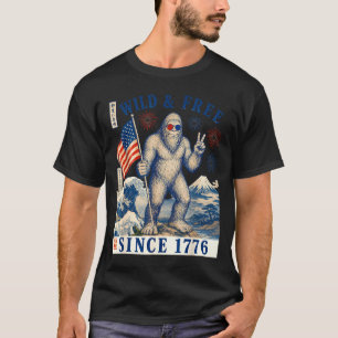 Frihet sedan 1776 bigfoot patriotisk sasquatch för t shirt