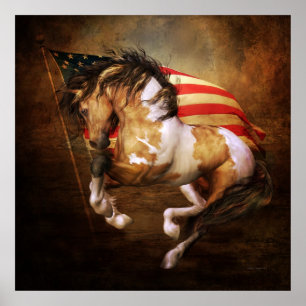 Frihet Springa Amerikanska Flagga Poster