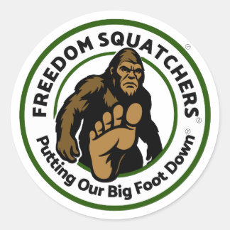 Frihet Squatchers "Big Foot Down" Rund Klistermärk Runt Klistermärke