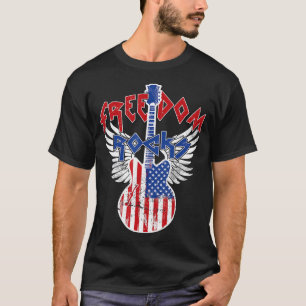 Frihet Sten 4 juli Patriotic USA flagga Sten T Shirt