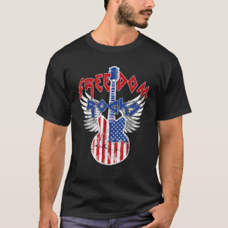 Frihet Sten 4 juli Patriotic USA flagga Sten T Shirt
