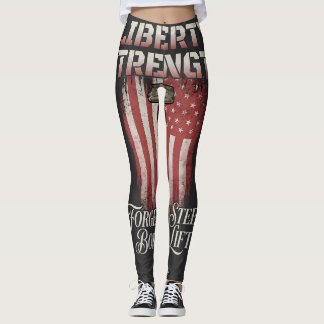 Frihet Styrka Smidd Stål | American Iron Athl Leggings (Framsida)