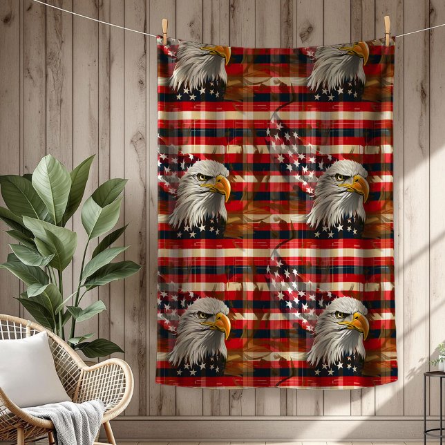 Frihet Svävar Filta Örn och Flagga Hempresent Fleecefilt (Liberty Soars Blanket Eagle and Flag Home Gift)