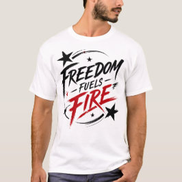 Frihet Tänder Eld Patriotisk Grafik T Shirt