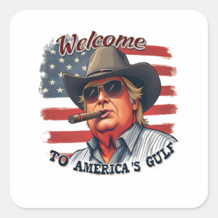 Frihet till den amerikanska trenden i Bukt Fyrkantigt Klistermärke