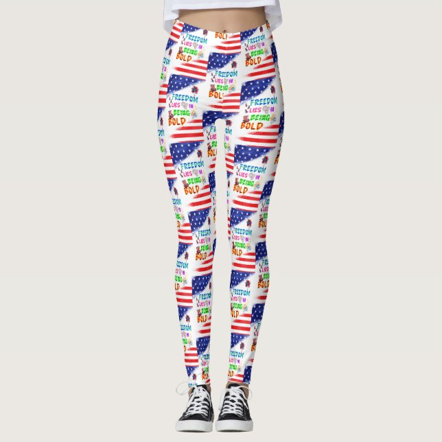 Frihet Treggings Ligger I Att Vara Djärv Leggings (Framsida)
