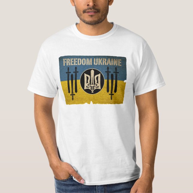 Frihet Ukraina T Shirt (Framsida)