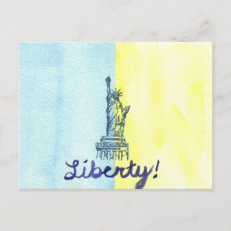 Frihet! Ukrainukrainska Flagga Vykort