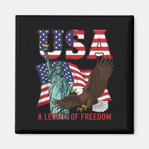 Frihet usa patriotisk grafik 4 juli lång magnet