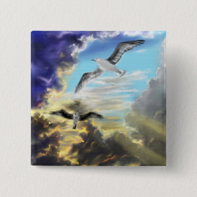 Frihet - vattenfärg knapp (Framsida)