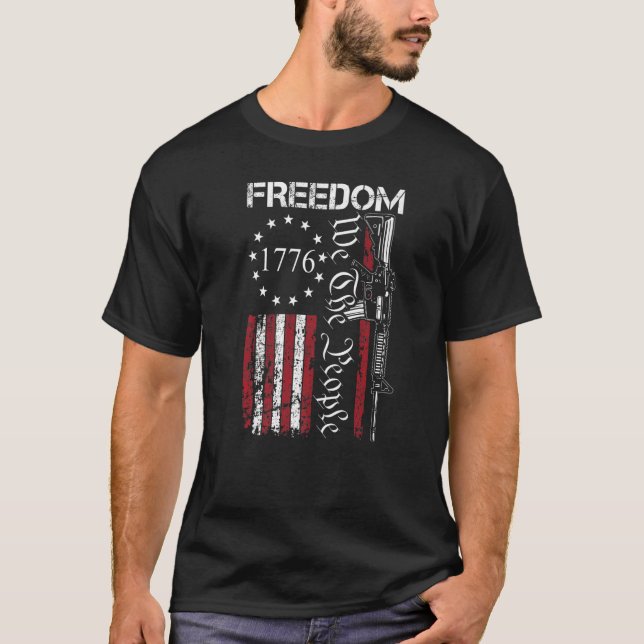 Frihet Vi, People's 2nd Amendment Pro Gun Ar15 U T Shirt (Framsida)