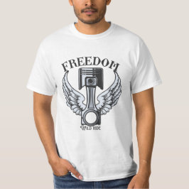 frihet vingar kolvar vintage motorcykel T-Shirt