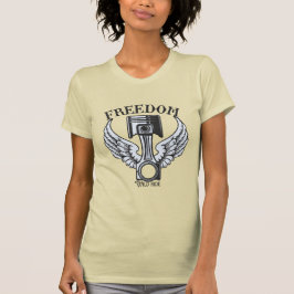 frihet vingar kolvar vintage motorcykel T-Shirt