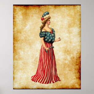Frihet vintage dam poster