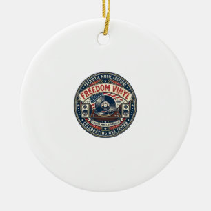 Frihet Vinyl Patriotisk Patriotisk Vinylskiva Musi Julgransprydnad Keramik