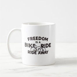 Friheten är en cykeltur bort kaffemugg