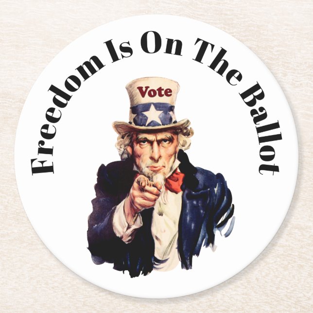 Friheten är på tapeten 2026 underlägg papper rund (Framsidan)